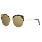 OH DEAR LEOPARD GOLD METAL GOLD MIRROR LENS 墨镜