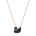 ICONIC SWAN PENDANT SML JET ROS 项链