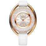 CRYSTALLINE OVAL LEATHER STRAP WHT WHT PRO 女士手表