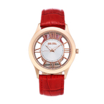 TIME ILLUSION RED LEATHER WATCH 手表
