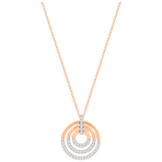 CIRCLE PENDANT MED CRY ROS   项链