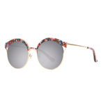 MALENA BLACK GREEN PURPLE COLOR PATTERN GOLD METAL SILVER MIRROR LENS   墨镜