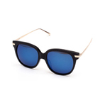 SUNGLASS CLASS BLACK GOLD METAL BLUE MIRROR LENS 墨镜