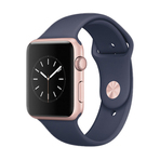 WATCH SWRIES 1 42mm ROSE GOLD ALUMINIUM CASE AND MIDNIGHT BLUE SPORT BAND 苹果智能手表