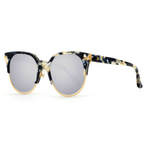 TOPGUN BEIGE NAVY PATTERN GOLD METAL SILVER MIRROR LENSE   墨镜