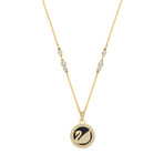 LEATHER SWAN PENDANT CZWH CRY GOS   项链