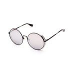 SUNGLASSES BLACK METAL SILVER METAL SILVER MIRROR LENS DEEP HOUSE 墨镜