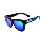 HT601 BLACK+BLUE PATTERN BLUE MIRROR LENS 墨镜