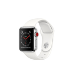 APPLE WATCH SERIES 3 GPS + CELLULAR, 38mm STAINLESS STEEL CASE WITH SOFT WHITE SPORT BAND 智能手表