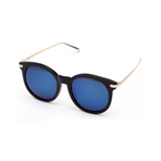 SUNGLASSES BLACK GOLD METAL BLUE MIRROR LENS GMT 墨镜