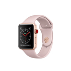 APPLE WATCH SERIES 3 GPS + CELLULAR, 42mm GOLD ALUMINUM CASE WITH PINK SAND SPORT BAND 智能手表
