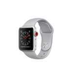 APPLE WATCH SERIES 3 GPS + CELLULAR, 38mm SILVER ALUMINUM CASE WITH FOG SPORT BAND 智能手表