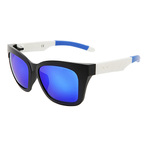 OLLI1299 BLACK+WHITE+BLUE BLUE MIRROR LENS 墨镜