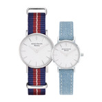ROMANSON WOMENS NATO BAND WATCH TL6A30LLVWASC1 DENIM BAND EXTRA GIFT  女士手表 赠牛仔面料表带