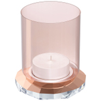 ALLURE TEA LIGHT HOLDER ROSE GOLD TONE 水晶烛台
