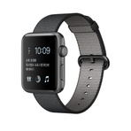 WATCH SWRIES 2 38mm SPACE GRAY ALUMINIUM CASE AND BLACK WOVEN NYLON BAND 苹果智能手表
