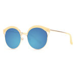 MALENA BEIGE GOLD METAL BLUE MIRROR LENS   墨镜