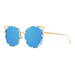 PATAGON BLUE WHITE PATTERN GOLD METAL BLUE MIRROR LENS 墨镜