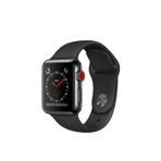 APPLE WATCH SERIES 3 GPS + CELLULAR, 38mm SPACE BLACK STAINLESS STEEL CASE WITH BLACK SPORT BAND智能手表