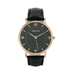 ROUND WATCH STAINLESS STEEL CASE LEATH   女款手表