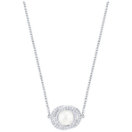ELABORATE PENDANT PRL CRY WHITE RHS 项链