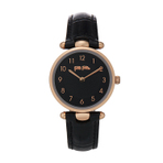 LADY CLUB LEATHER WATCH BLACK 手表