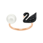 ICONIC SWAN RING BLACK JET ROS 戒指 55号