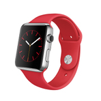 APPLE WATCH 42mm  STAINLESS STEEL CASE AND RED SPORT BAND 苹果智能手表