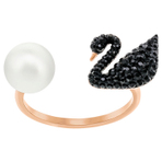 ICONIC SWAN RING BLACK JET ROS 戒指 52号