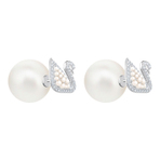 ICONIC SWAN PE STUD MP CRYWHITE RHS 耳饰