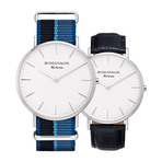 ROMANSON MENS NATO BAND WATCH TL6A30MMUWASC1 LEATHER BAND EXTRA GIFT  男士手表  赠送皮革表带