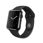 APPLE WATCH 42mm SPACE BLACK STAINLESS STEEL CASE AND BLACK SPORT BAND 苹果智能手表