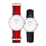 ROMANSON WOMENS NATO BAND WATCH TL6A30LLQWASC1 LEATHER BAND EXTRA GIFT  女士手表  赠送皮革表带