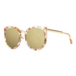 LOVEMARLYN ORANGE LEOPARD GOLD METAL GOLD MIRROR LENS   墨镜