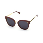 IVY BURGUNDY GOLD METAL SUNGLASSES  墨镜