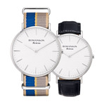ROMANSON MENS NATO BAND WATCH TL6A30MMIWASC1 LEATHER BAND EXTRA GIFT  男士手表  赠送皮革表带