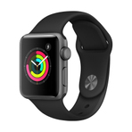 APPLE WATCH SERIES 3 GPS, 38mm SPACE GRAY ALUMINUM CASE WITH BLACK SPORT BAND   苹果智能手表