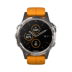 FENIX 5 PLUS SAPPH TI W/SOLAR FLARE ORG BAND GPS WATCH KOR 智能手表