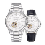 ROMANSON MENS AUTOMATIC WATCH CA5A10RMWWA1C6 LEATHER BAND EXTRA GIFT    男士手表  附送皮革表带