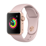 APPLE WATCH SERIES 3 GPS, 38mm GOLD ALUMINUM CASE WITH PINK SAND SPORT BAND   苹果智能手表