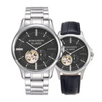 ROMANSON MENS AUTOMATIC WATCH CA5A10RMWWA3C6 LEATHER BAND EXTRA GIFT   男士手表 附送皮革表带