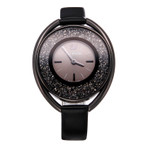 CRYSTALLINE OVAL GUN BLK 休闲手表