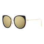 CINDY BLACK GOLD METAL GOLD MIRROR LENS   墨镜