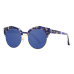 FLASHBACK BLUE COLOR PATTERN GOLD METAL BLUE MIRROR LENS   墨镜