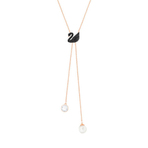 ICONIC SWAN NECKLACE DOUBLE Y JET ROS   项链