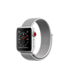 APPLE WATCH SERIES 3 GPS + CELLULAR, 38mm SILVER ALUMINUM CASE WITH SEASHELL SPORT LOOP 智能手表