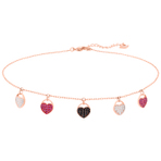 GINGER:NECKLACE HRT CHOKER DMUL/ROS 项链
