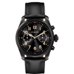 SUMMIT 2 BLACK STEEL AND LEATHER STRAP 手表