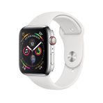 APPLE WATCH SERIES 4 GPS, CELLULAR, 44mm STAINLESS STEEL CASE WITH WHITE SPORTS BAND 苹果智能手表