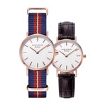 ROMANSON WOMENS NATO BAND WATCH TL6A30LLVRASC1 LEATHER BAND ADDITIONAL GIFT 女士手表 赠送皮革表带